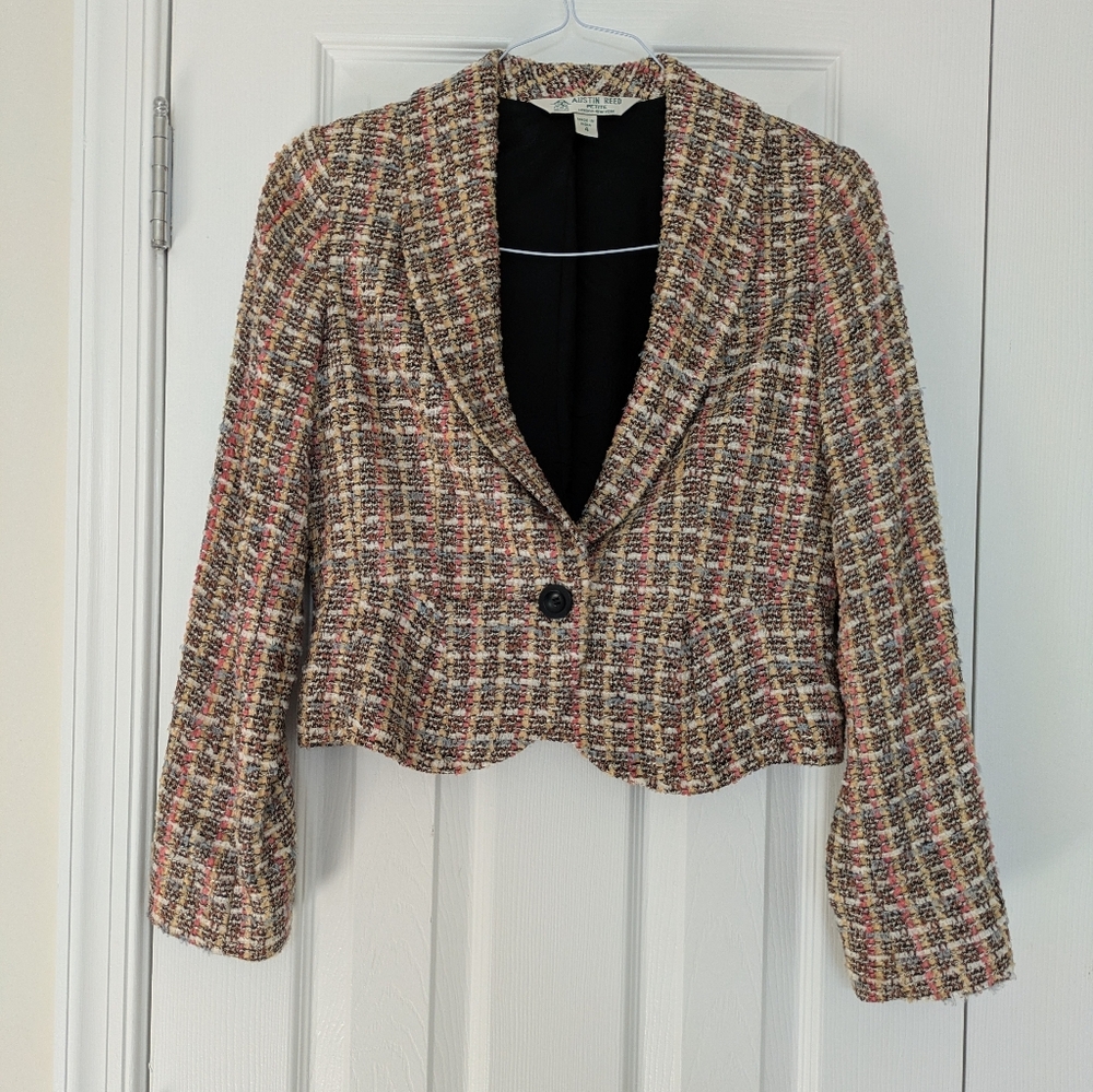 Tweed Pastel Crop Blazer 4P